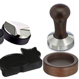 Barista Tamper Bundle: Motta Wood Tampler, Motta Distributor, Motta Tamper Base, Motta Tamping Mat